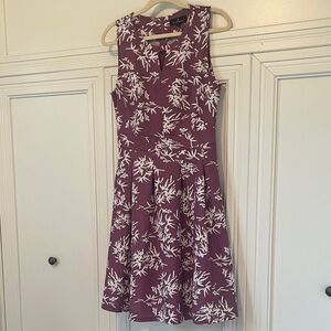 Elegant Purple and White Floral Dress